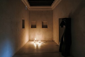 Shadi Habib Allah, '30KG Shine' (2017). Installation view: Sharjah Biennial 13, ‘Tamawuj,’ Sharjah, UAE (10 March–12 June 2017). © Ocula. Photo: Charles Roussel.